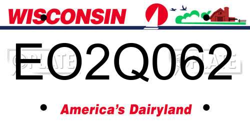 EO2Q062 Wisconsin License Plate