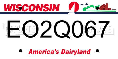 EO2Q067 Wisconsin License Plate