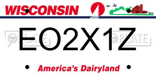 EO2X1Z Wisconsin License Plate