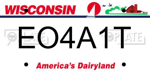 EO4A1T Wisconsin License Plate