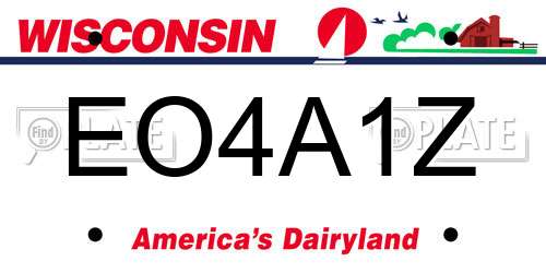 EO4A1Z Wisconsin License Plate