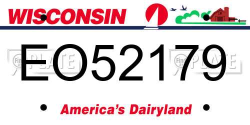 EO52179 Wisconsin License Plate