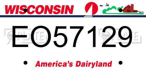 EO57129 Wisconsin License Plate