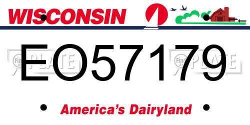 EO57179 Wisconsin License Plate
