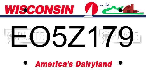 EO5Z179 Wisconsin License Plate