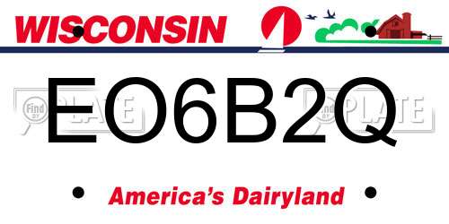 EO6B2Q Wisconsin License Plate