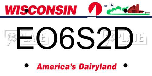 EO6S2D Wisconsin License Plate