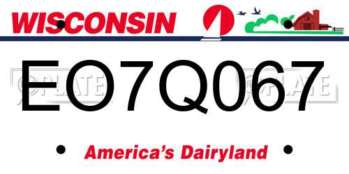 EO7Q067 Wisconsin License Plate