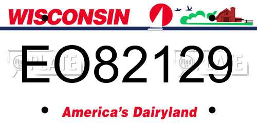 EO82129 Wisconsin License Plate