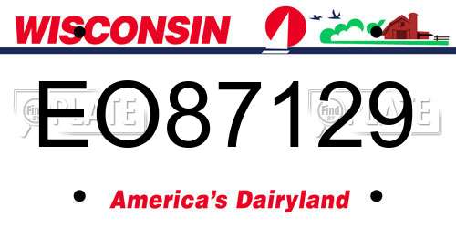 EO87129 Wisconsin License Plate