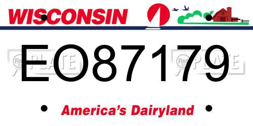 EO87179 Wisconsin License Plate