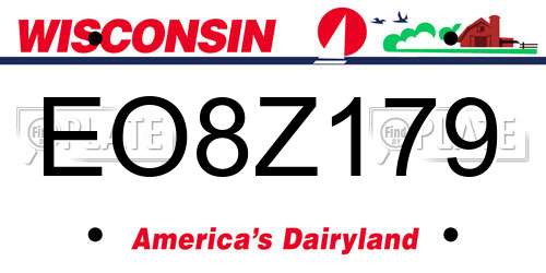 EO8Z179 Wisconsin License Plate
