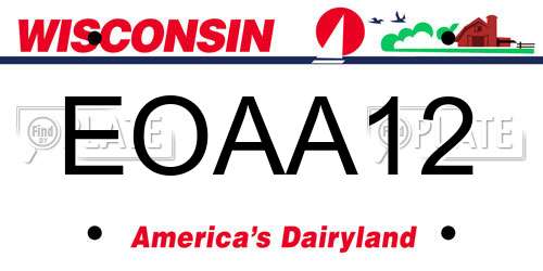 EOAA12 Wisconsin License Plate