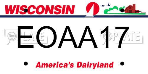 EOAA17 Wisconsin License Plate