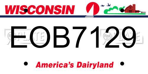 EOB7129 Wisconsin License Plate