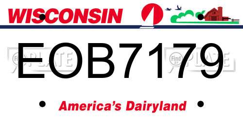 EOB7179 Wisconsin License Plate