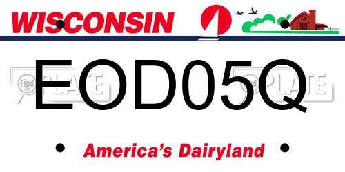 EOD05Q Wisconsin License Plate
