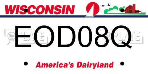 EOD08Q Wisconsin License Plate