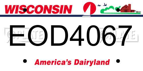 EOD4067 Wisconsin License Plate