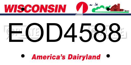 EOD4588 Wisconsin License Plate