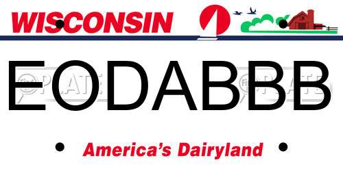 EODABBB Wisconsin License Plate