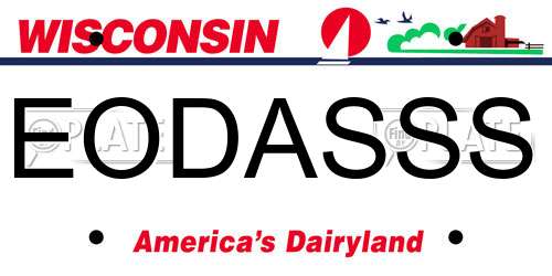 EODASSS Wisconsin License Plate