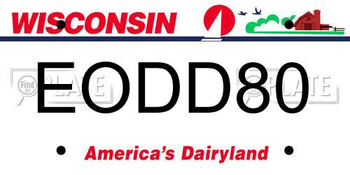 EODD80 Wisconsin License Plate