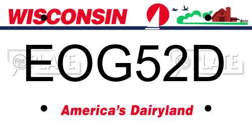 EOG52D Wisconsin License Plate