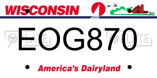EOG870 Wisconsin License Plate