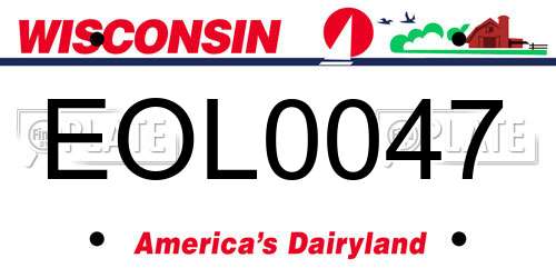 EOL0047 Wisconsin License Plate
