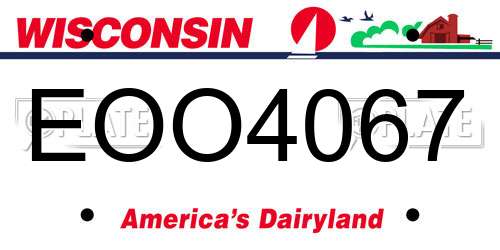 EOO4067 Wisconsin License Plate