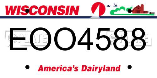 EOO4588 Wisconsin License Plate