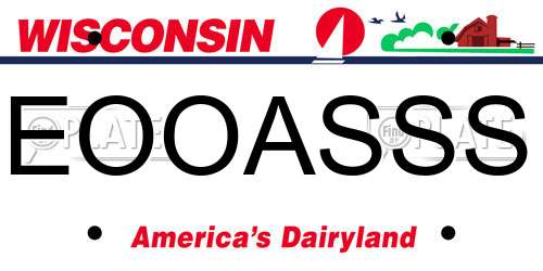 EOOASSS Wisconsin License Plate