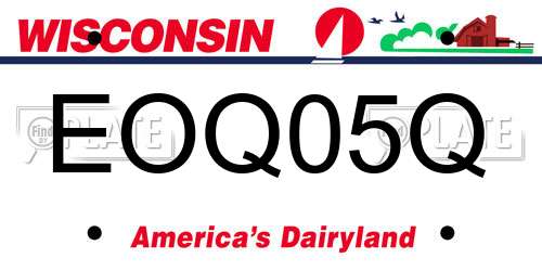 EOQ05Q Wisconsin License Plate