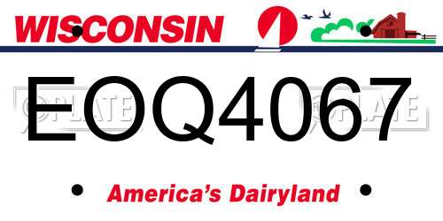 EOQ4067 Wisconsin License Plate