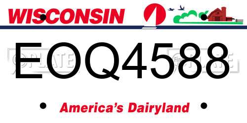 EOQ4588 Wisconsin License Plate