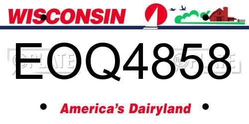 EOQ4858 Wisconsin License Plate
