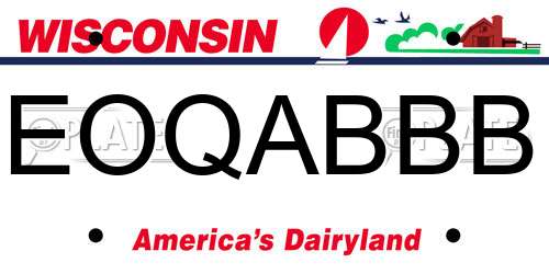 EOQABBB Wisconsin License Plate