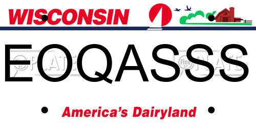 EOQASSS Wisconsin License Plate