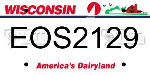EOS2129 Wisconsin License Plate