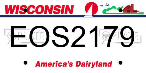 EOS2179 Wisconsin License Plate
