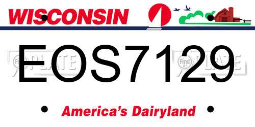 EOS7129 Wisconsin License Plate