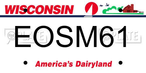EOSM61 Wisconsin License Plate