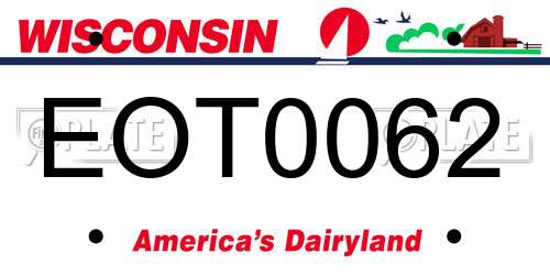 EOT0062 Wisconsin License Plate