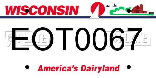 EOT0067 Wisconsin License Plate