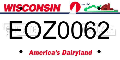 EOZ0062 Wisconsin License Plate