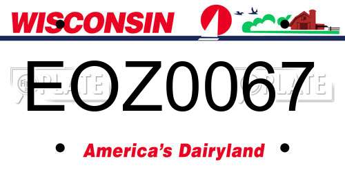 EOZ0067 Wisconsin License Plate