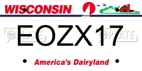 EOZX17 Wisconsin License Plate