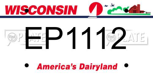 EP1112 Wisconsin License Plate