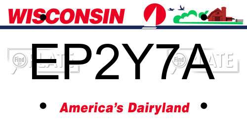 EP2Y7A Wisconsin License Plate